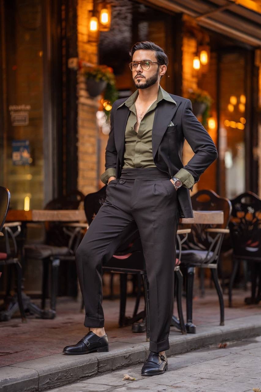 Black Single Breasted Suit