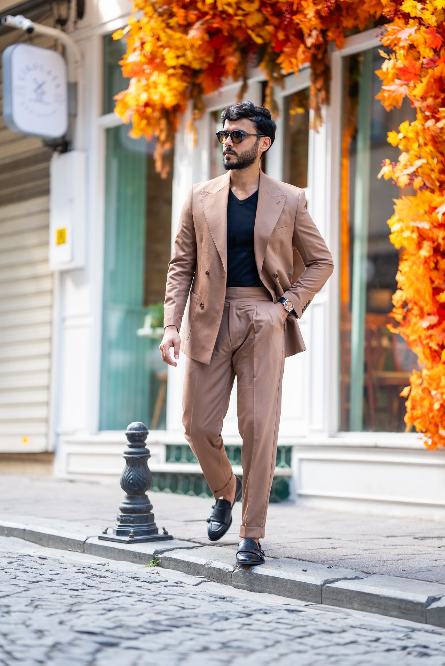 Brown Double Breasted Suit