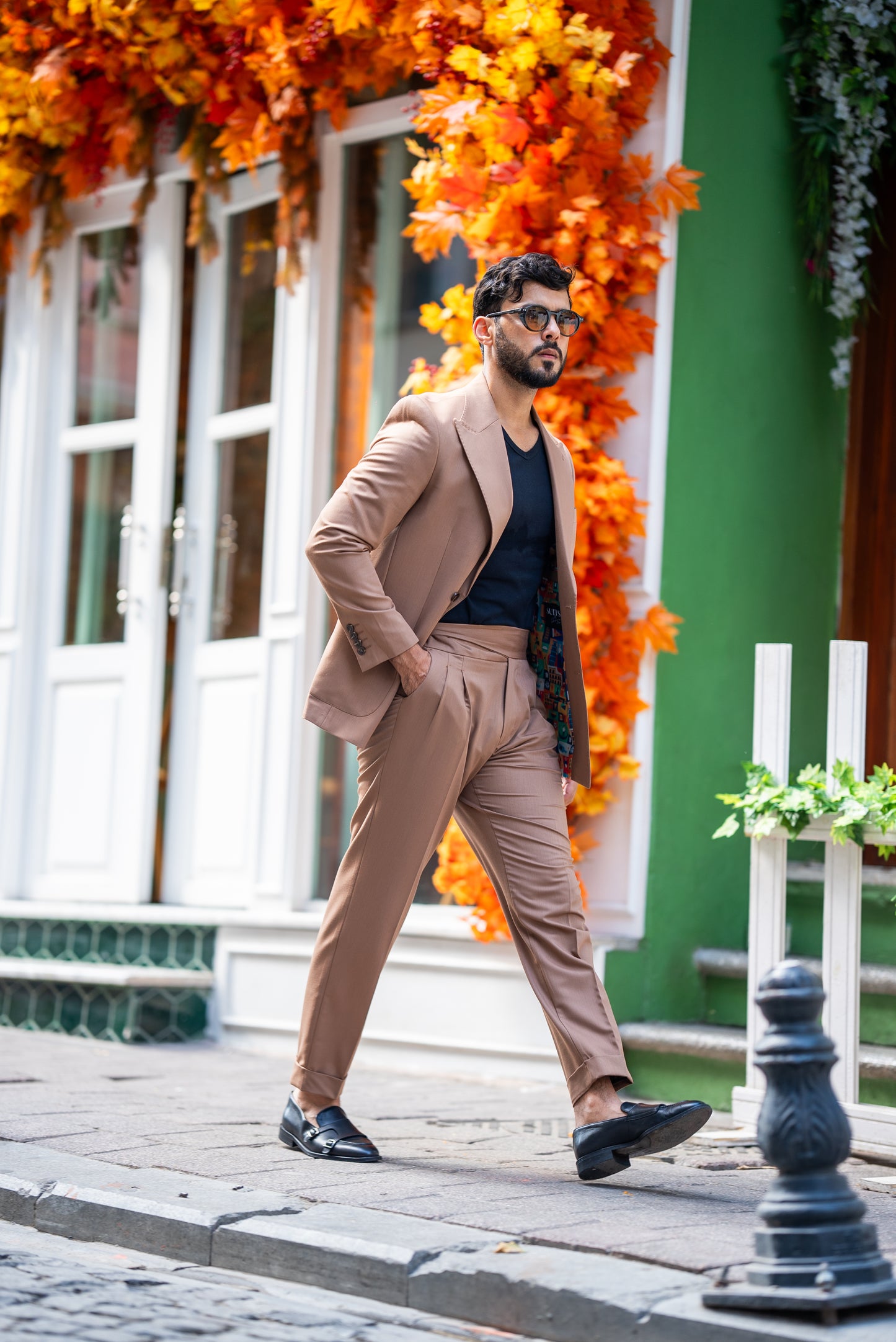 Brown Double Breasted Suit