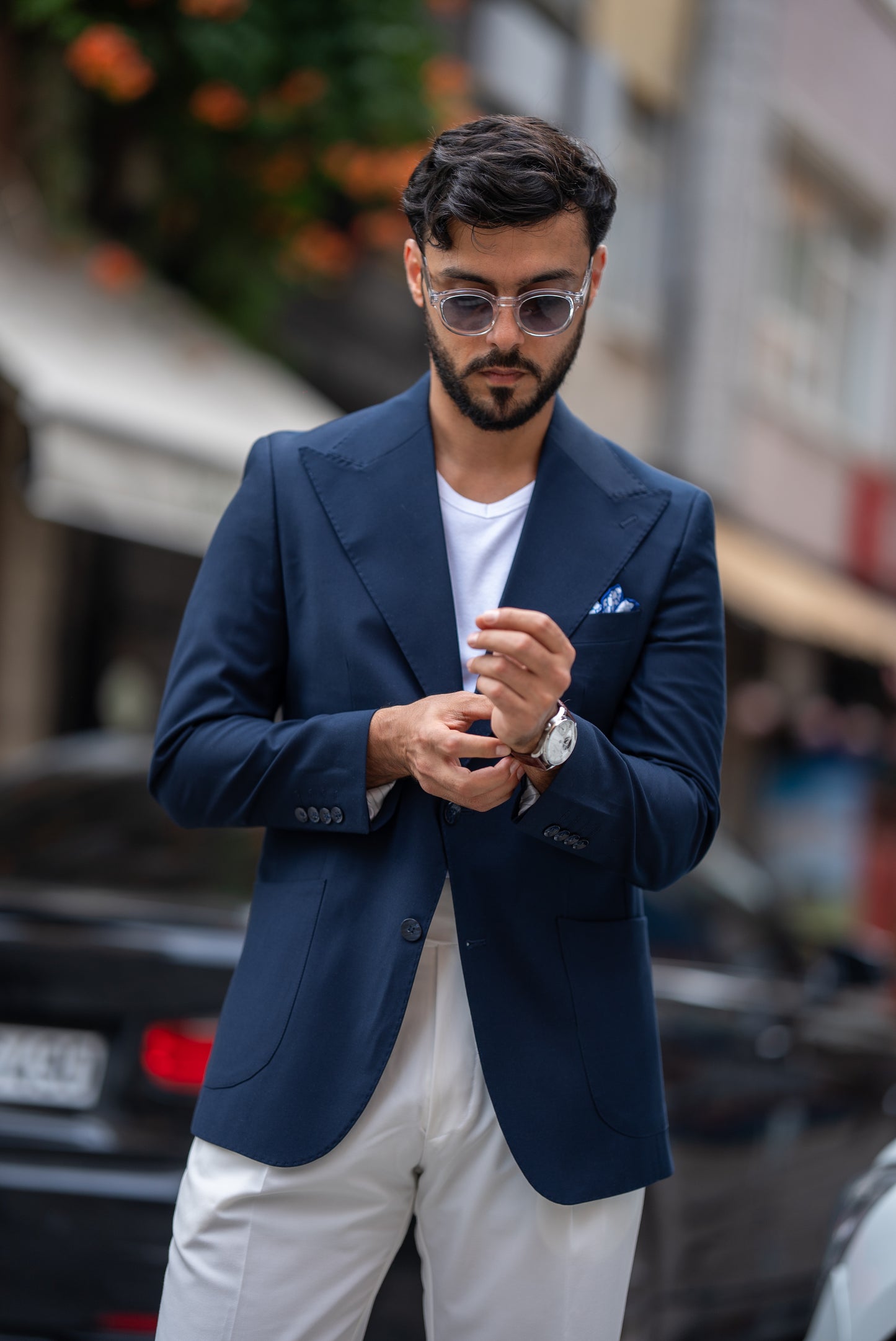 Dark Blue Single Breasted Jacket