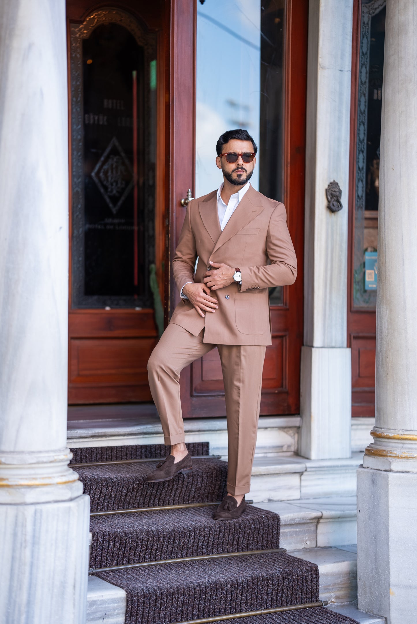 Brown Double Breasted Suit