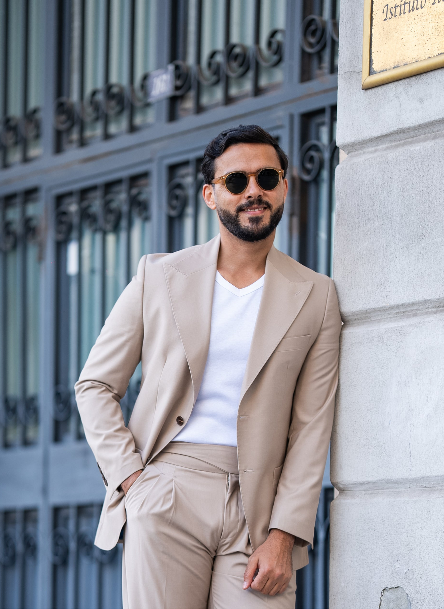 Beige Single breasted Jacket