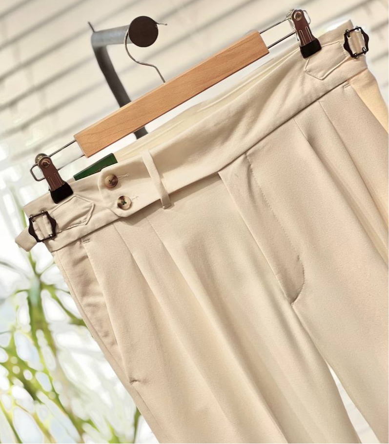 White buttoned Gurkha Trouser