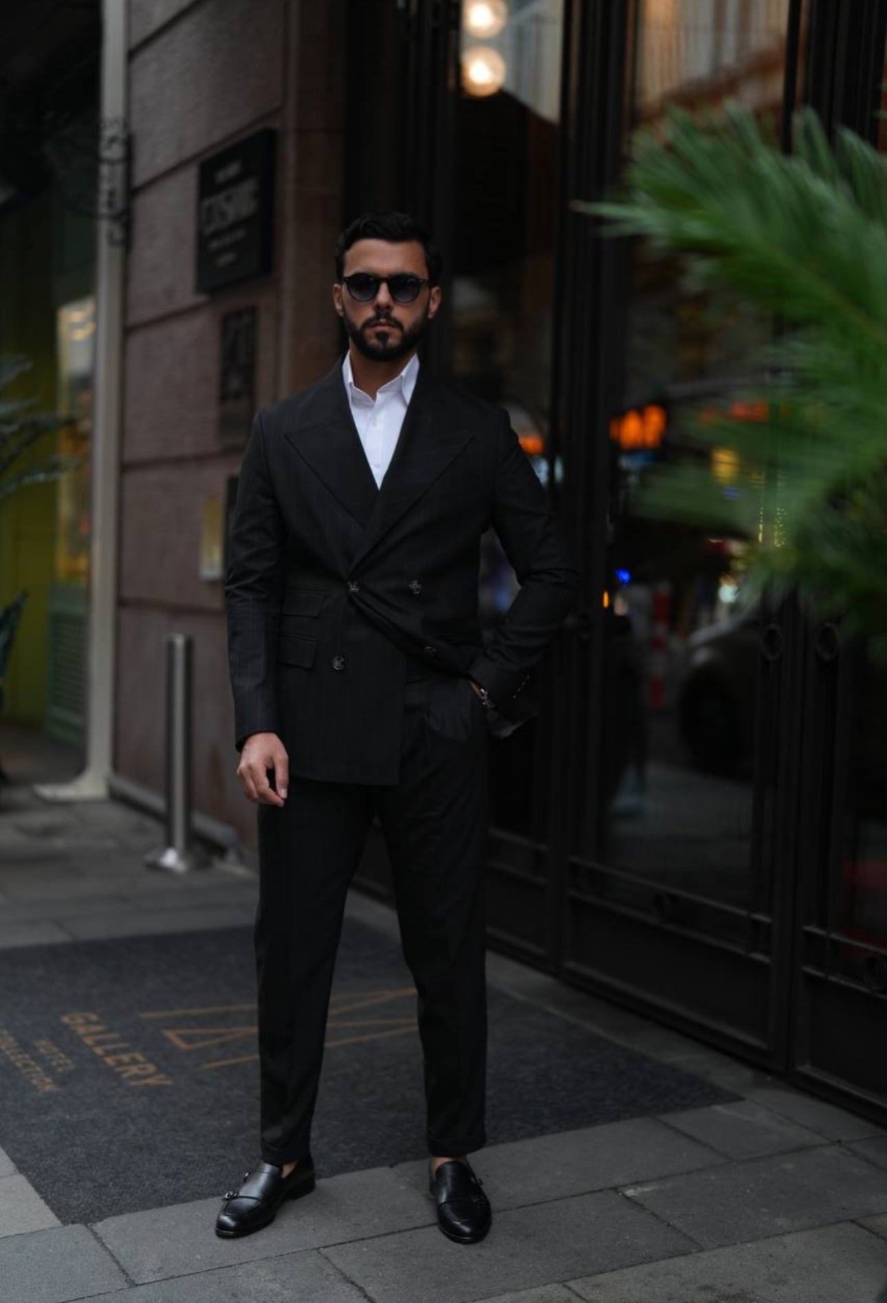 Black Stripe Double Breasted Suit