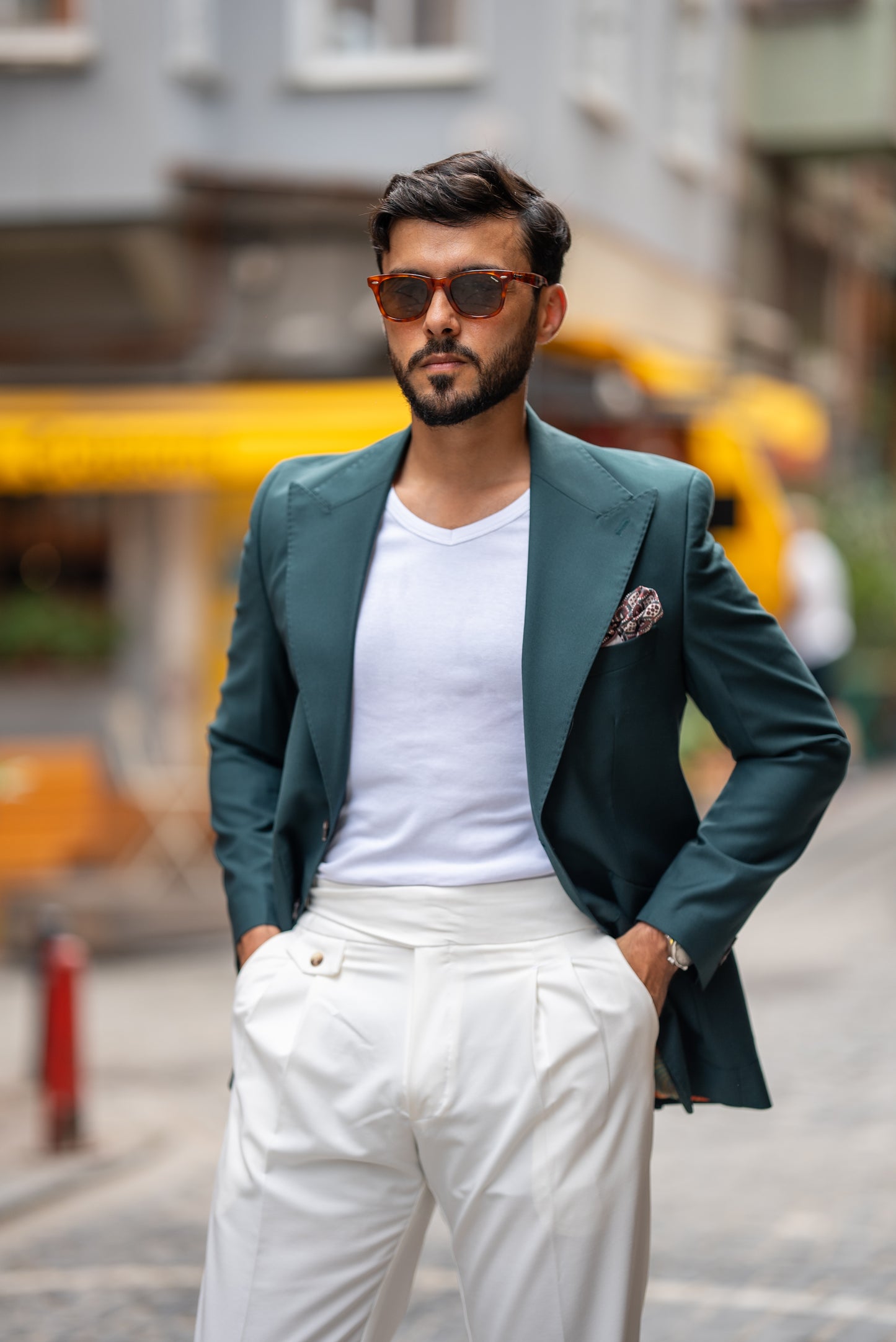 Dark Green Single Breasted Jacket