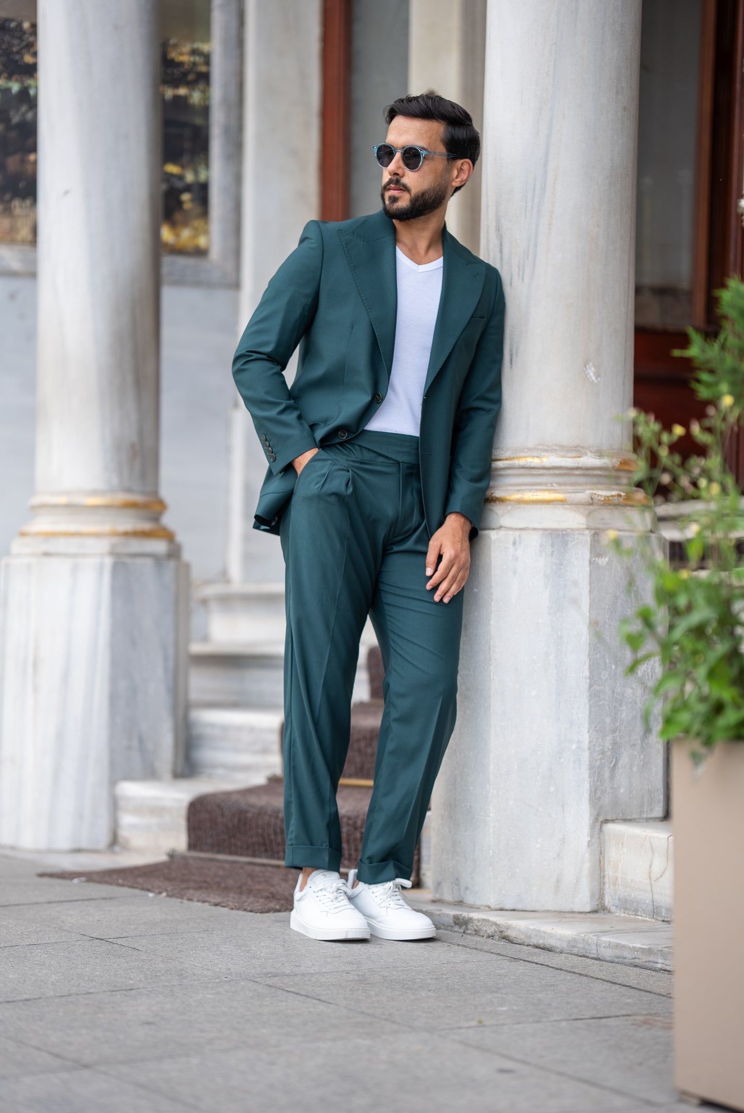 Teal Blue Single Breasted Suit