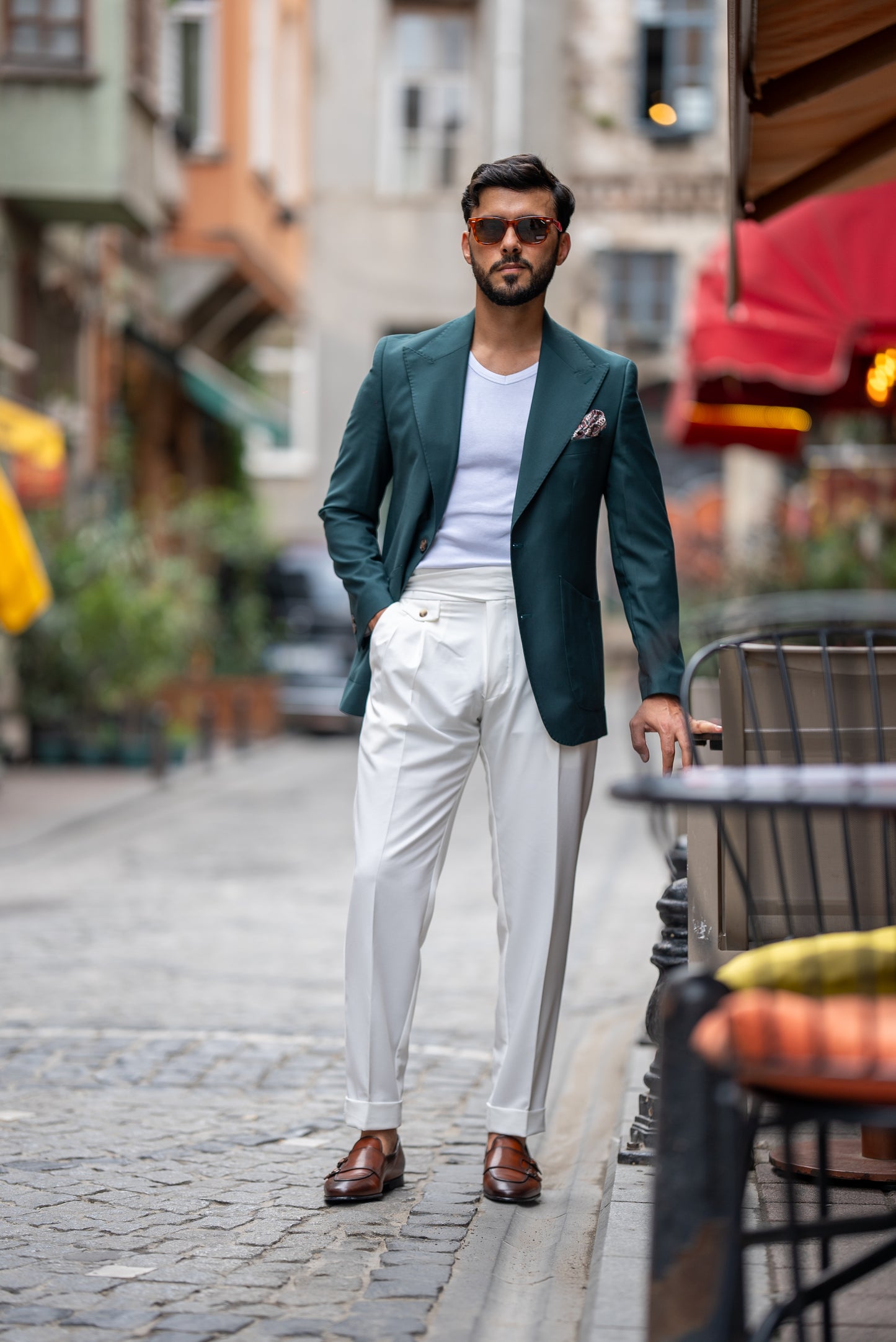 Dark Green Single Breasted Jacket