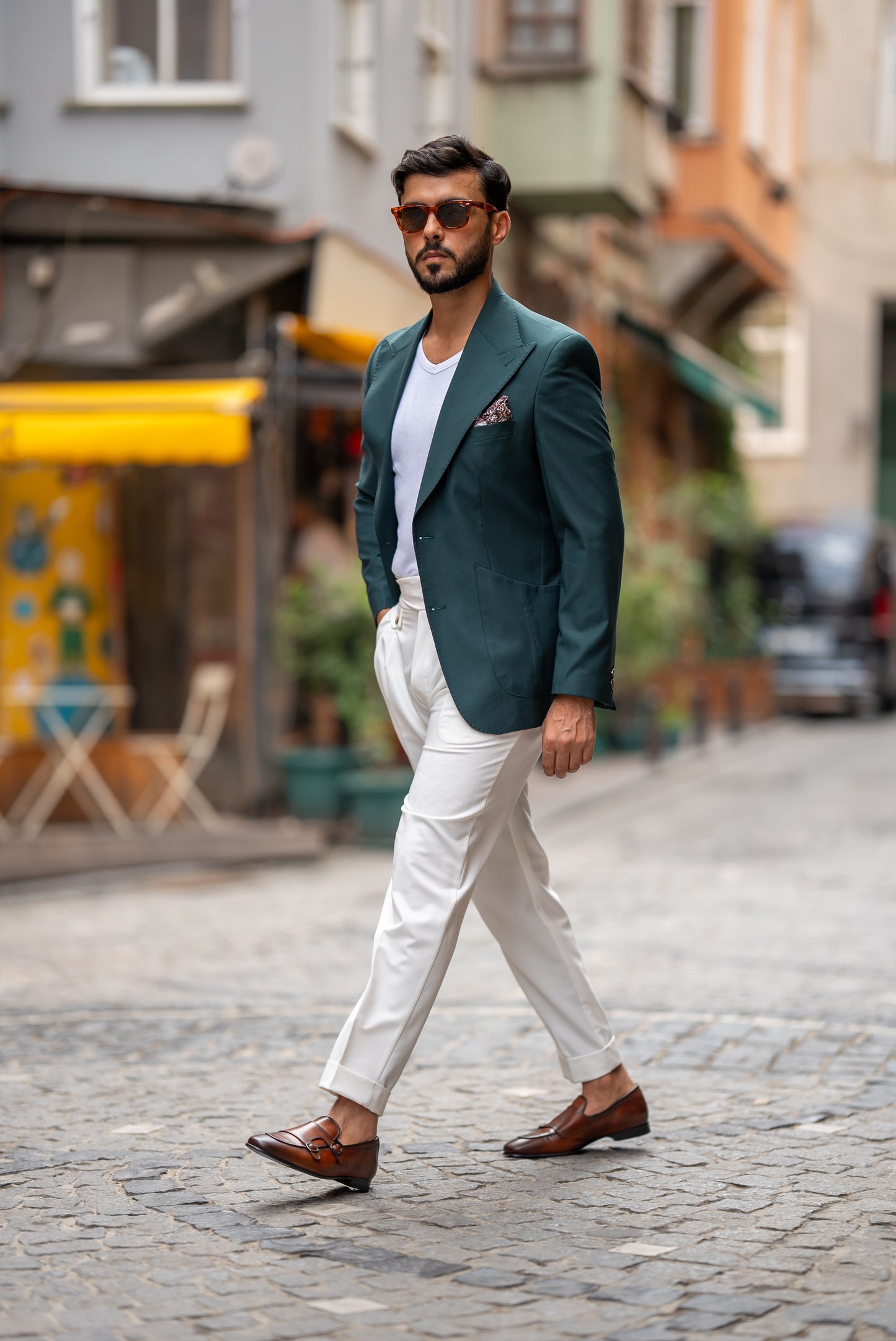 Dark Green Single Breasted Jacket