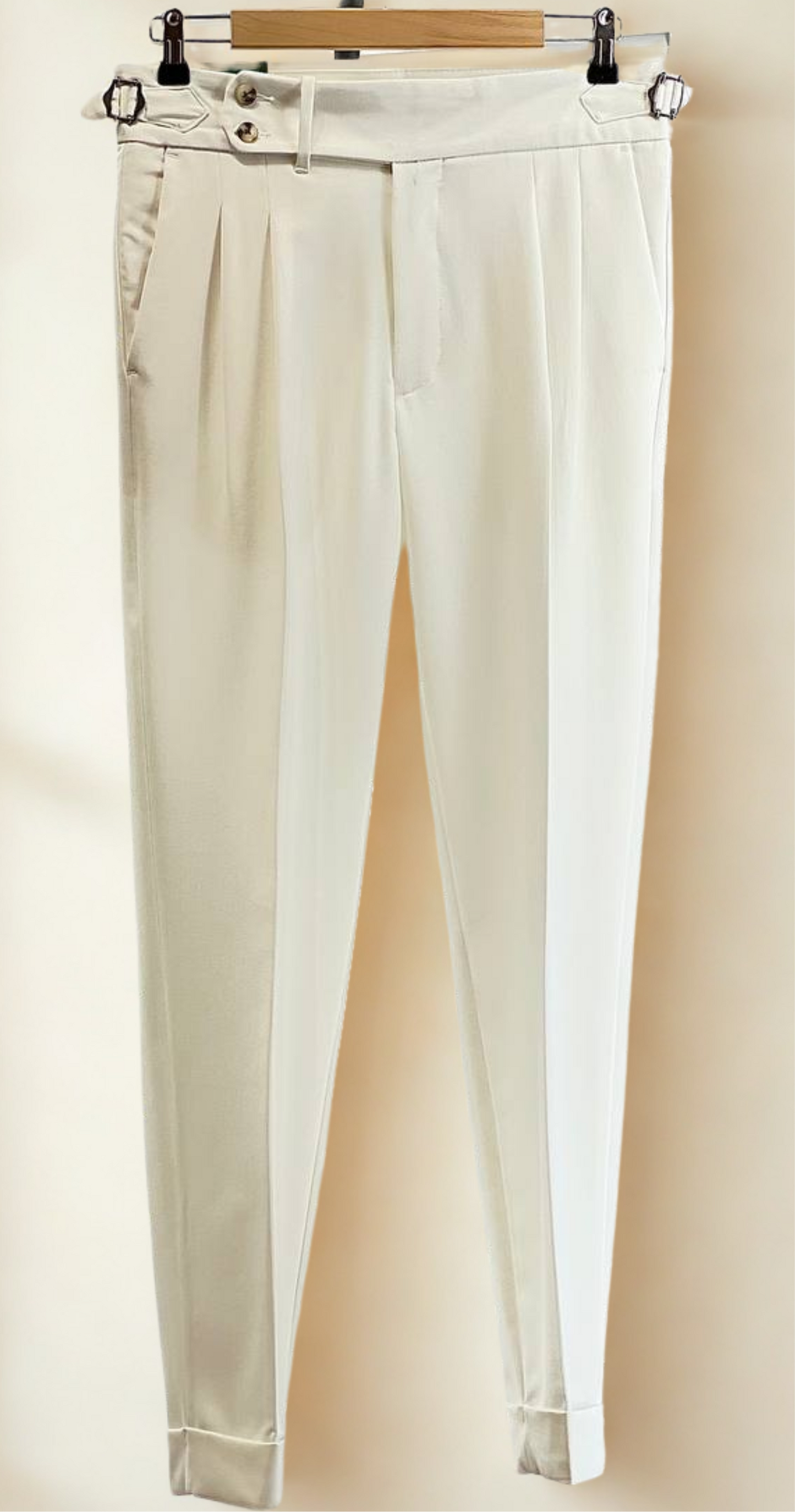 White buttoned Gurkha Trouser