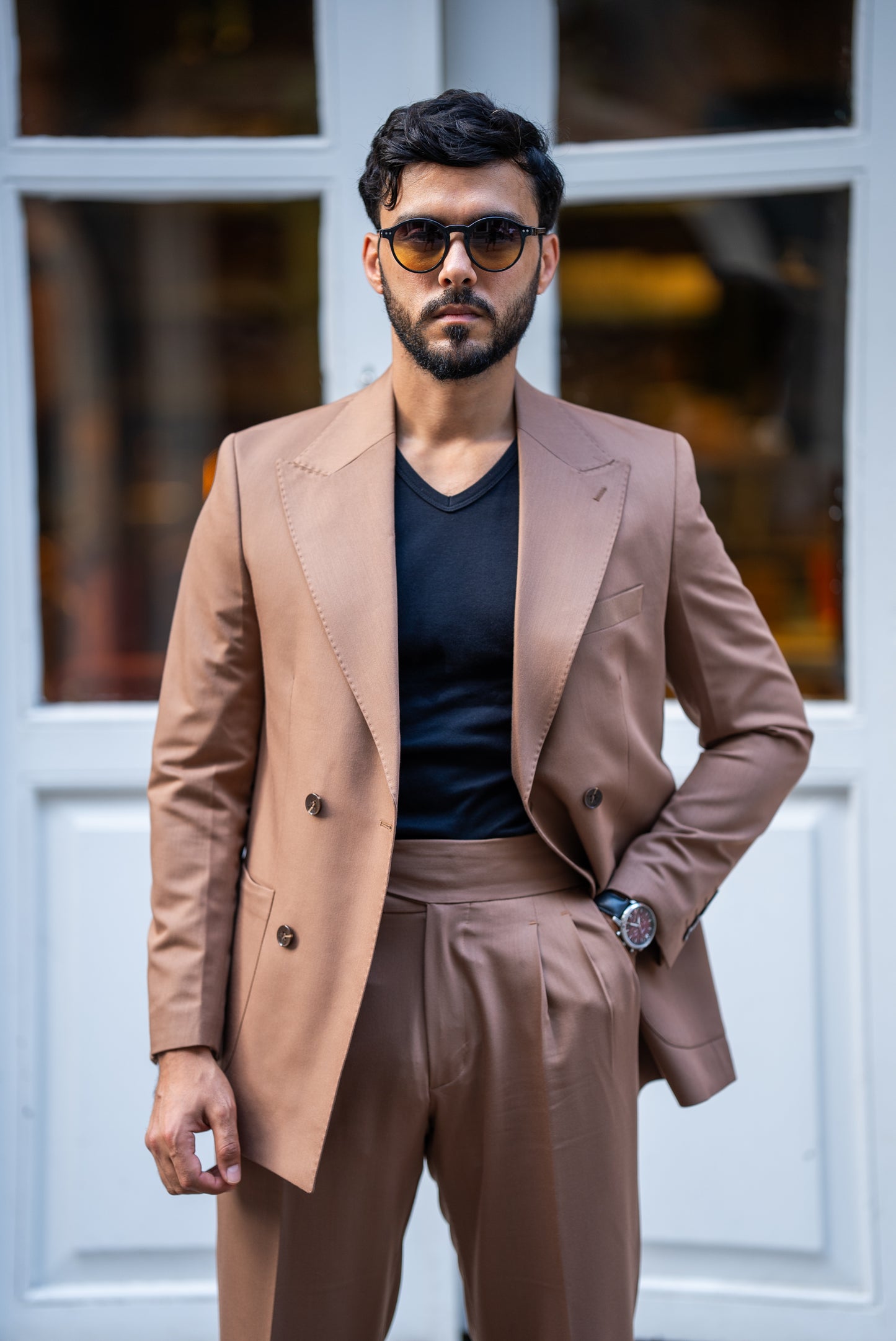 Brown Double Breasted Suit