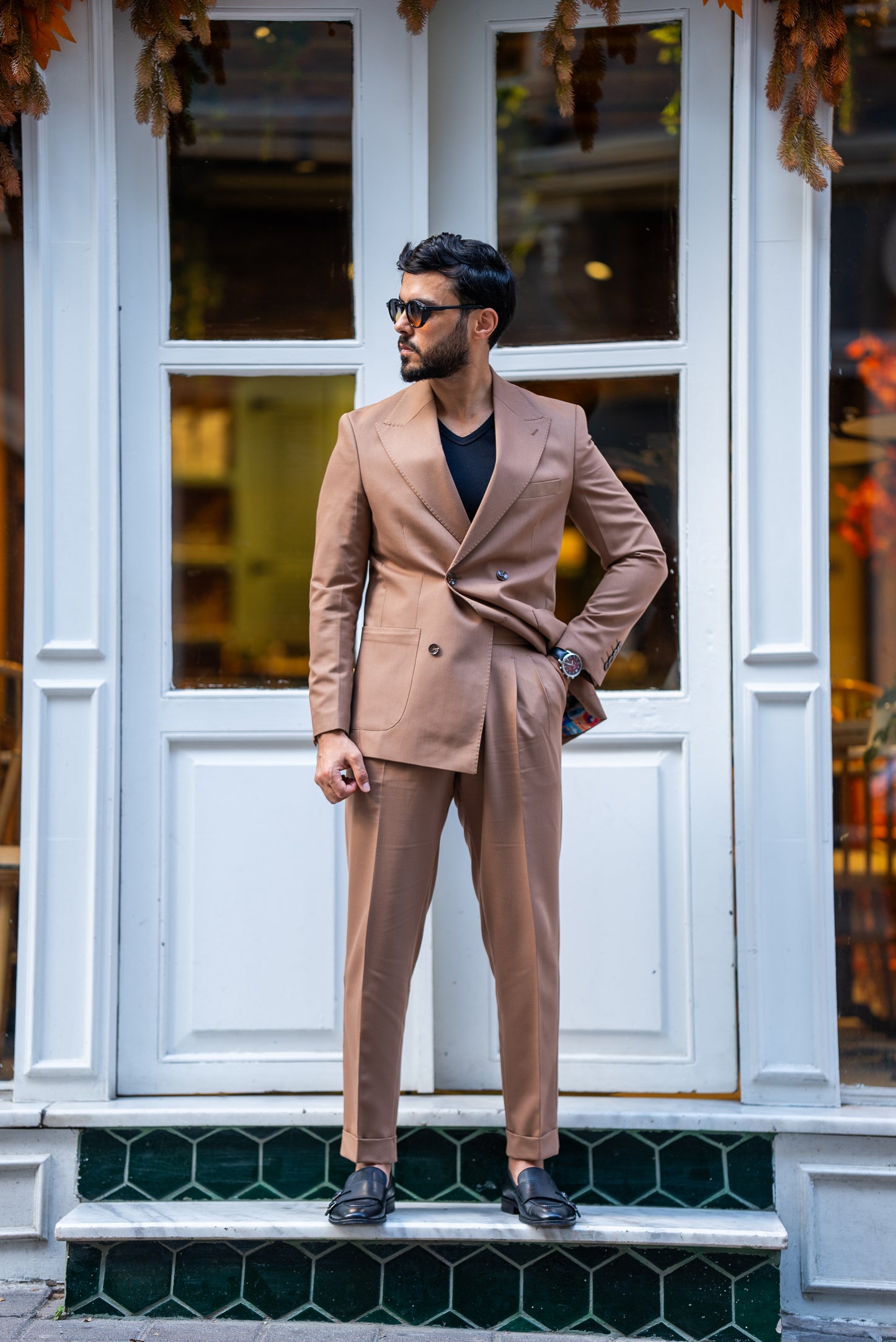 Brown Double Breasted Suit