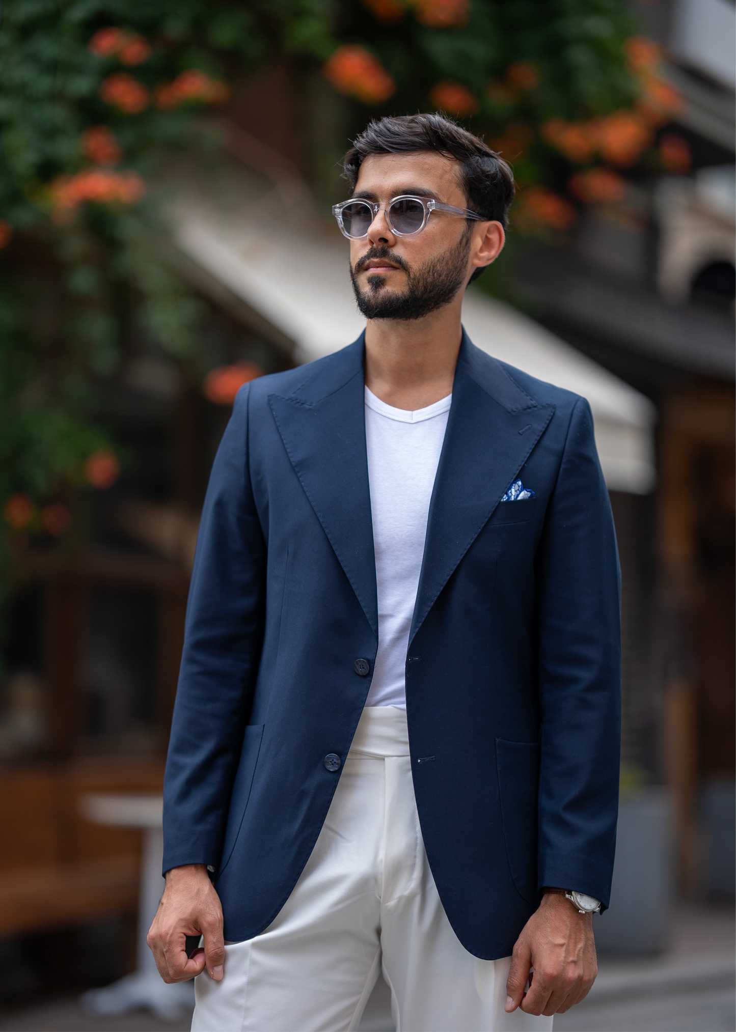 Dark Blue Single Breasted Jacket