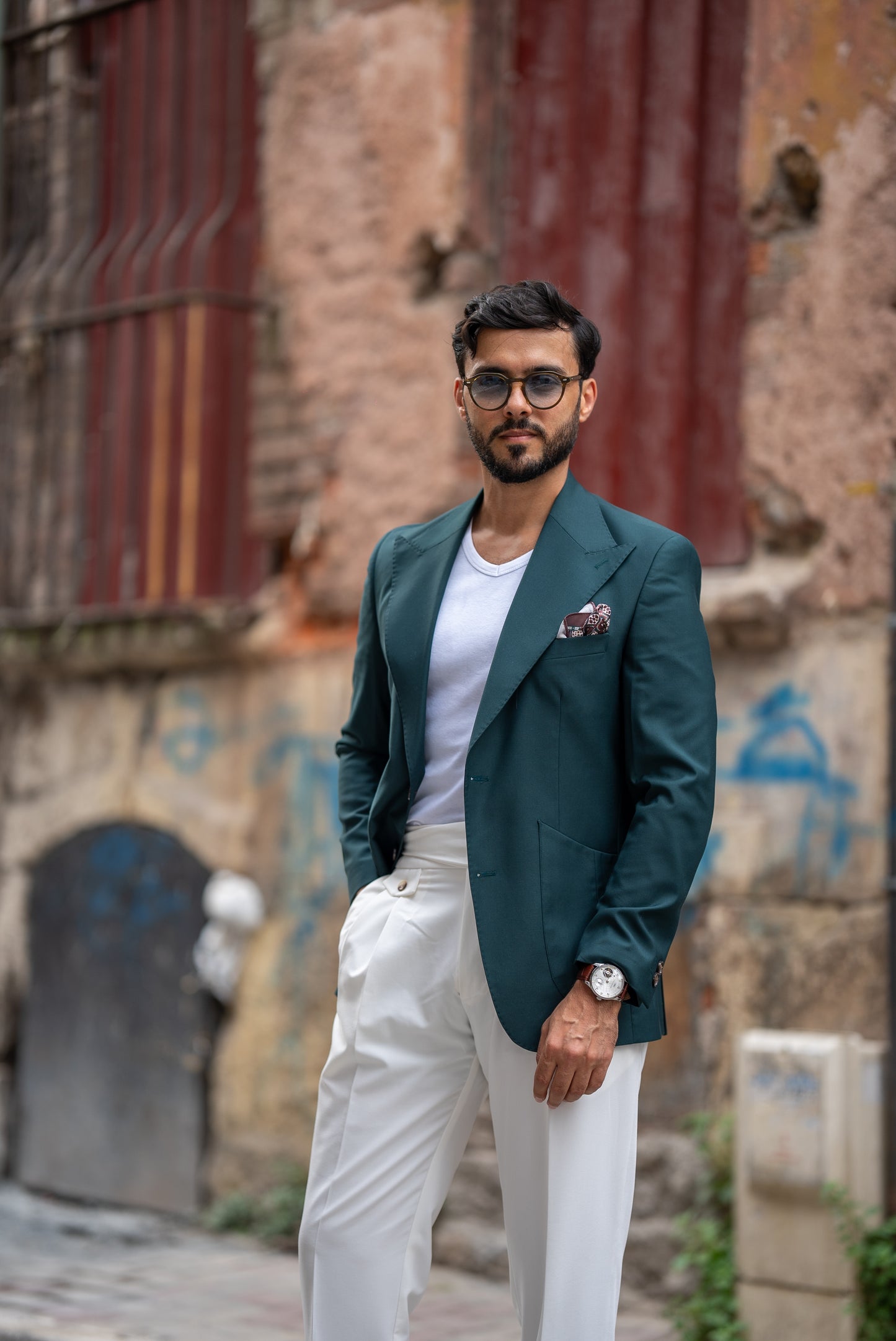 Dark Green Single Breasted Jacket