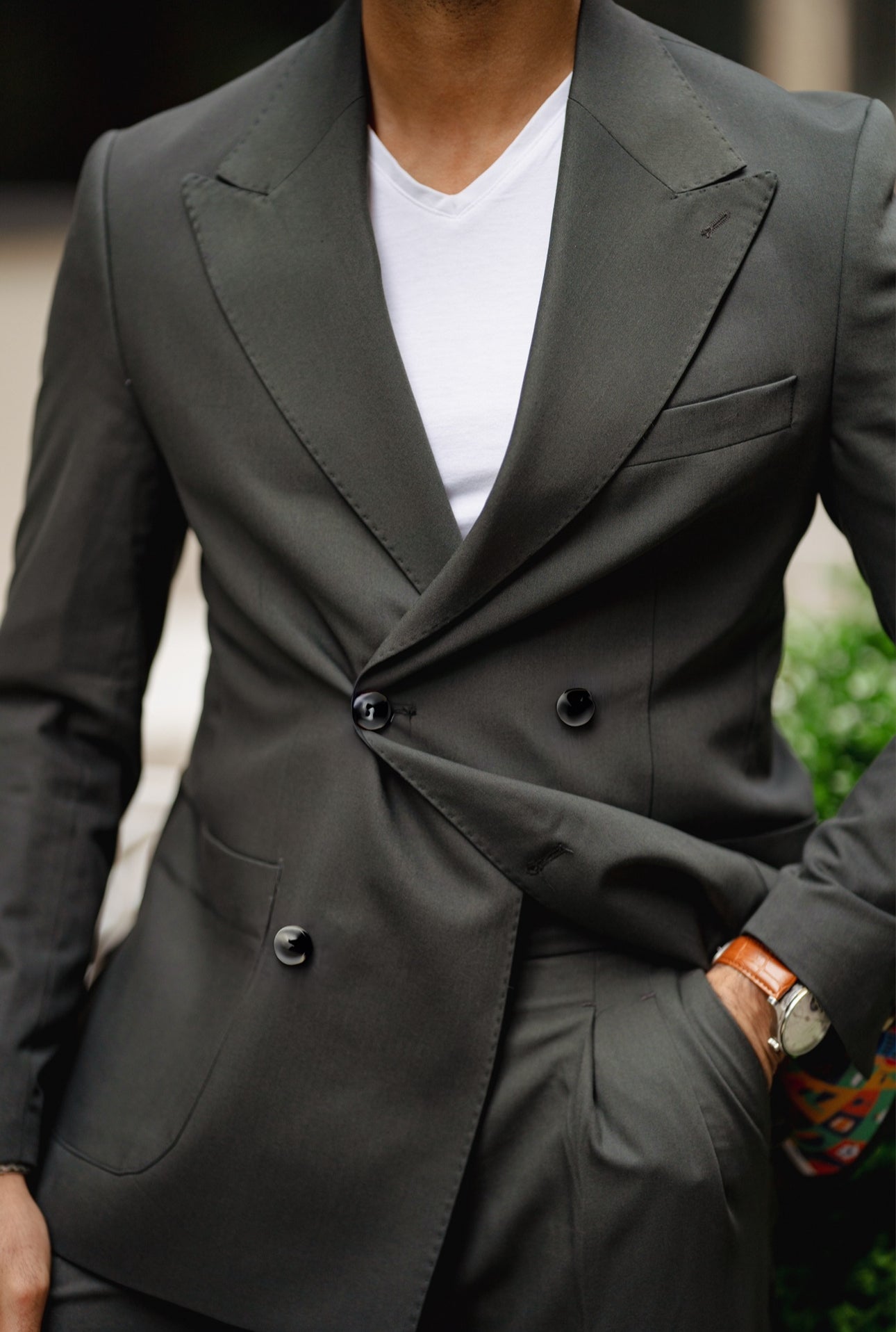 Green Double Breasted Suit