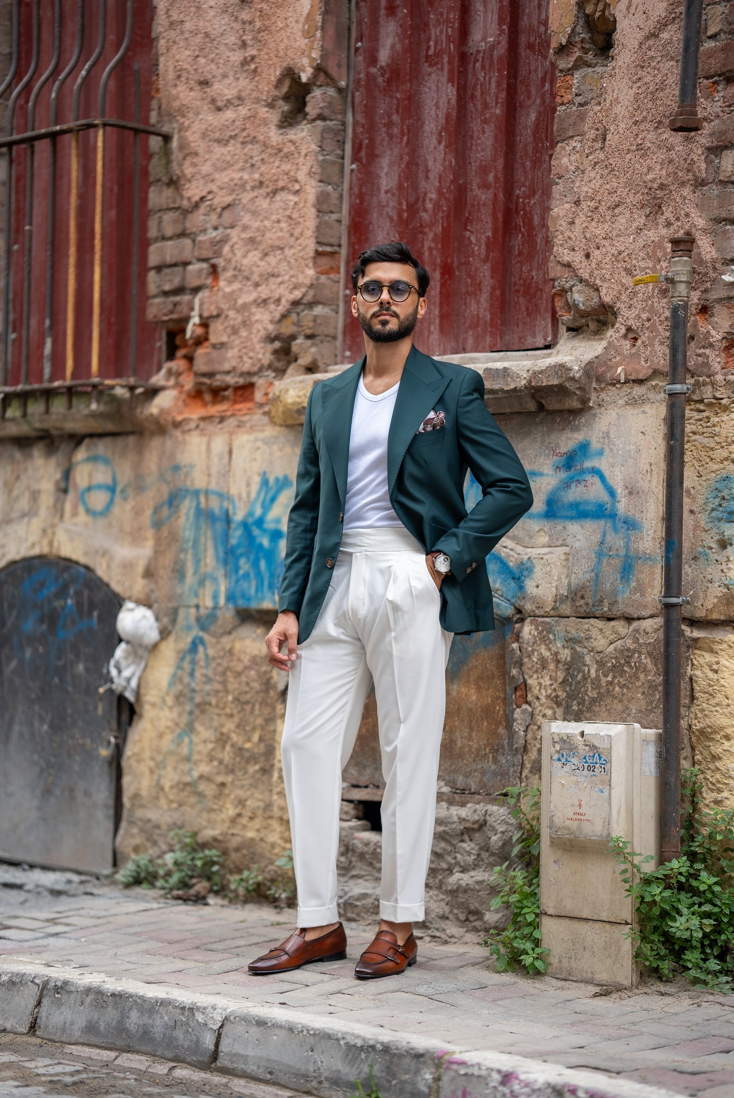 Dark Green Single Breasted Jacket