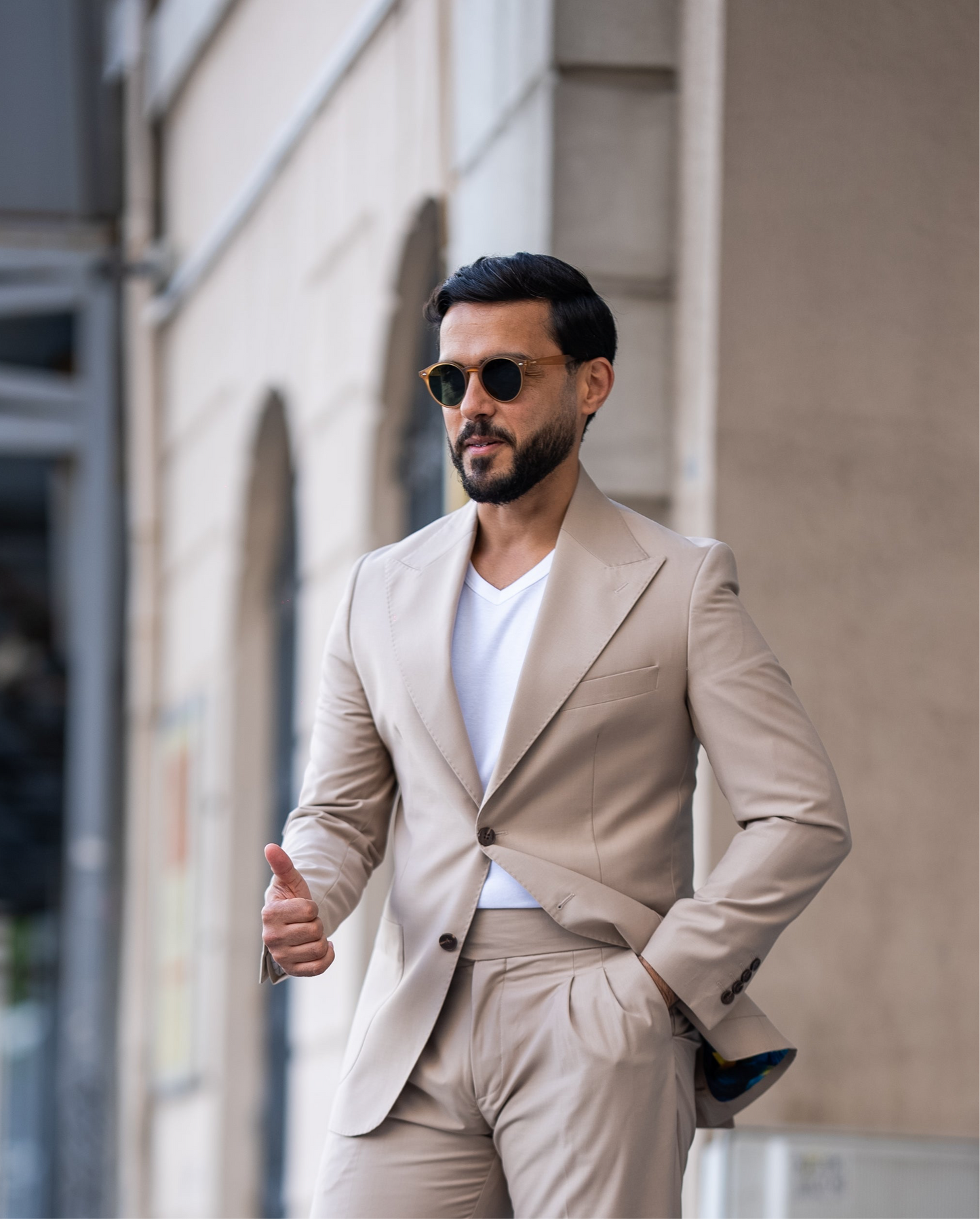 Beige Single breasted Jacket
