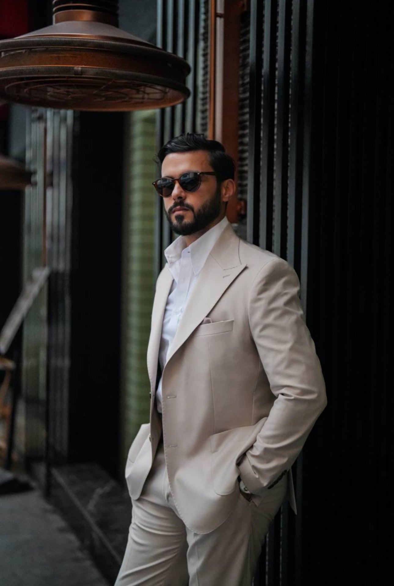 Beige Single breasted Suit