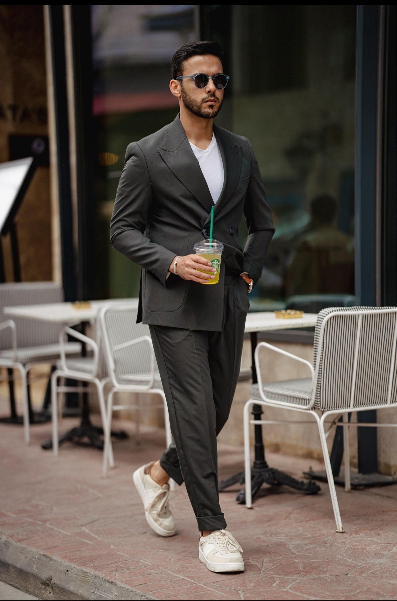 Green Double Breasted Suit