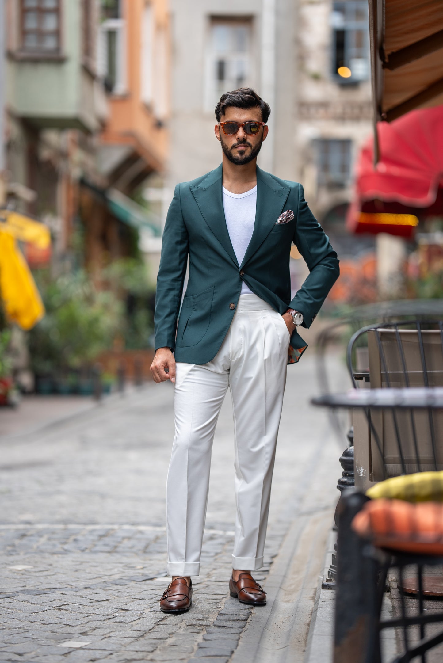 Dark Green Single Breasted Jacket